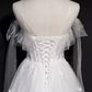 Robe de soirée en Tulle blanc, Vintage, ligne A, bretelles, tenues de 18e anniversaire, C986