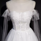 Robe de soirée en Tulle blanc, Vintage, ligne A, bretelles, tenues de 18e anniversaire, C986