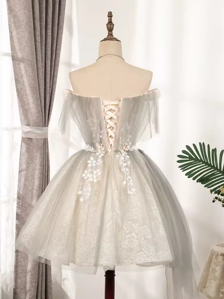 Robe de soirée en Tulle Vintage, ligne A, épaules dénudées, tenue de 18e anniversaire, C987