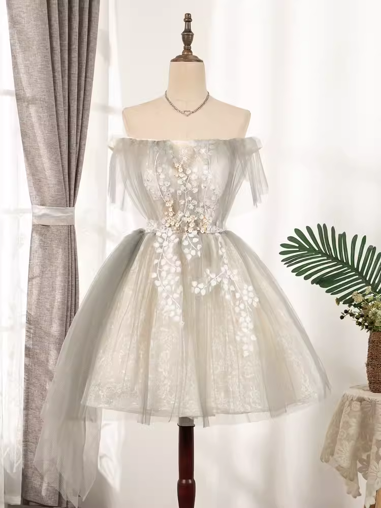 Robe de soirée en Tulle Vintage, ligne A, épaules dénudées, tenue de 18e anniversaire, C987