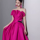 Simple A Line Strapless Satin Long Prom Dresses C98