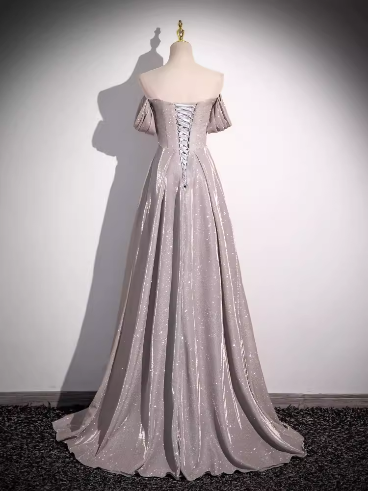 Robe de bal longue à paillettes, fourreau sexy, sans bretelles, B183