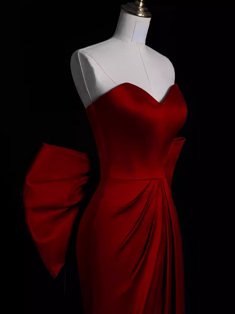 Robes de bal longues rouges sexy sirène D065