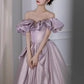 Sexy A Line Off The Shoulder Lilac Long Prom Dresses B781