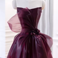 Robe de bal élégante sans bretelles en organza bordeaux longue robe de bal B503