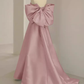 Robes de bal longues robe de soirée en satin rose B360