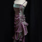 Vintage High Low Straps Grape Ruffles Prom Dresses D061