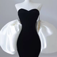 Modest Mermaid Strapless Black Velvet Long Prom Dresses C09