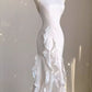 Robes de mariée vintage en mousseline de soie blanche haute et basse C299