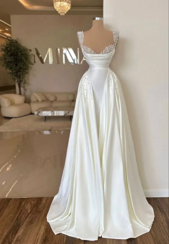 Fairytale Mermaid Satin Wedding Dresses For Bride C309