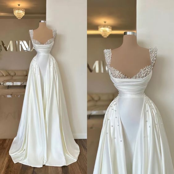 Fairytale Mermaid Satin Wedding Dresses For Bride C309