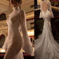 Fairytale Mermaid High Neckline With Long Sleeves Lace Wedding Dress C312