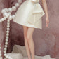 Simple Sheath Strapless Ivory Satin Homecoming Dress C402