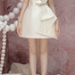 Simple Sheath Strapless Ivory Satin Homecoming Dress C402